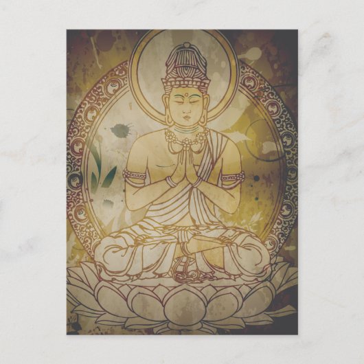 Carte Postale Bouddha vintage Grunge (Devant)