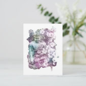 Carte Postale *~* Bouddha Zen Abstrait Méditate Pastel Floral (Debout devant)