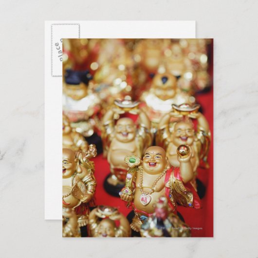 Carte Postale Bouddhas riants chinois (Devant / Derrière)