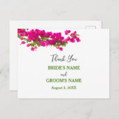 Carte Postale Bougainvillea tropical vert fuchsia bokee merci (Devant / Derrière)