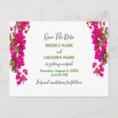 Carte Postale Bougainvillea tropical vert fuchsia mariage (Devant)