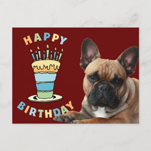 Carte Postale Bougie Bouledogue Français  (Devant)