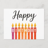 Carte Postale Bougie d'anniversaire colorée – Joyeux Anniversair (Devant)