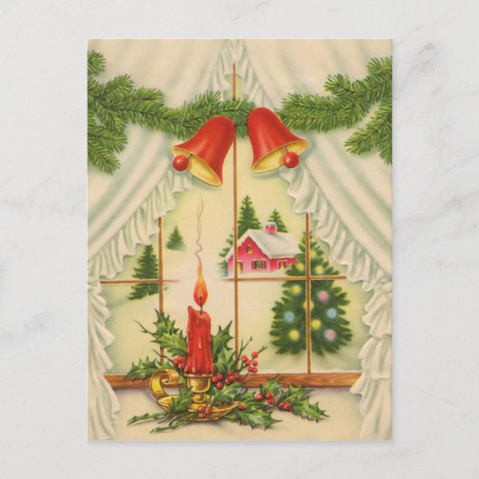 Carte Postale Bougie dans la fenêtre (Devant)