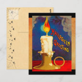 Carte Postale Bougie magique d'Halloween vintage (Devant / Derrière)