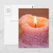Carte Postale Bougie rose (Devant / Derrière)