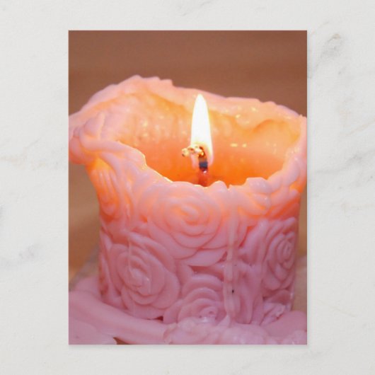 Carte Postale Bougie rose (Devant)