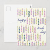 Carte Postale bougies d'anniversaire (Devant / Derrière)