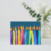 Carte Postale Bougies d'anniversaire à l'aquarelle (Debout devant)
