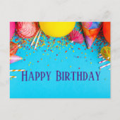 Carte Postale Bougies d'anniversaire, Cupcake, Paillettes (Devant)