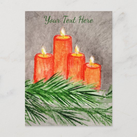 Carte Postale Bougies de Noël (Devant)