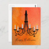 Carte Postale Bougies et araignées d'Halloween (Devant / Derrière)