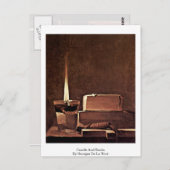 Carte Postale Bougies Et Livres De Georges De La Tour (Devant / Derrière)