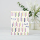 Carte Postale bougies joyeux anniversaire (Debout devant)