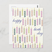 Carte Postale bougies joyeux anniversaire (Devant / Derrière)