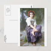 Carte Postale Bouguereau - Au Bord du Ruisseau (Devant / Derrière)