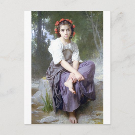 Carte Postale Bouguereau - Au Bord du Ruisseau (Devant)