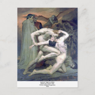 Carte Postale Bouguereau - Dante et Virgile au Enfers