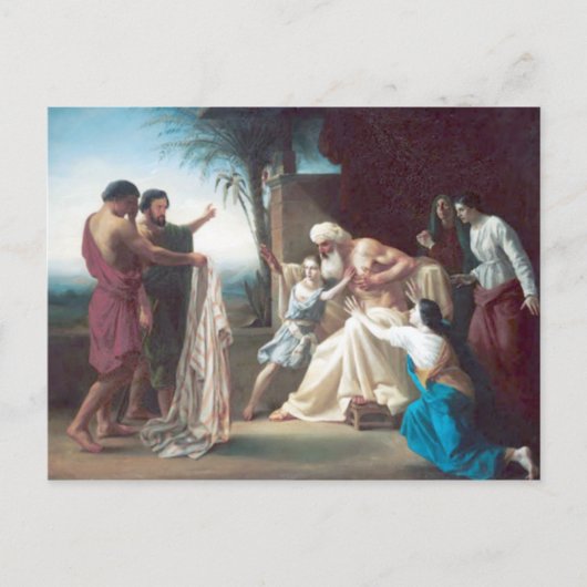 Carte Postale Bouguereau - Jacob Recevant le Tunique de son Fils (Devant)