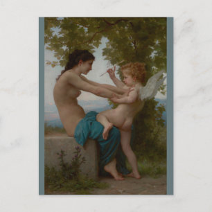 Carte Postale Bouguereau Jeune Fille Défendant contre Eros