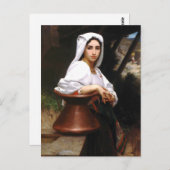 Carte Postale Bouguereau Jeune Fille Italienne Puisant de l'Eau  (Devant / Derrière)