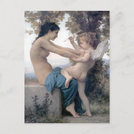 Carte Postale Bouguereau - Jeune Fille se Defendant contre Eros (Devant)