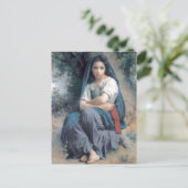 Carte Postale Bouguereau - La Petite Tricoteuse (Debout devant)