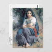 Carte Postale Bouguereau - La Petite Tricoteuse (Devant / Derrière)
