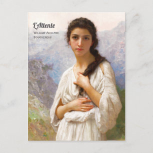 Carte Postale Bouguereau L'Attente 1901 Belle femme CC1207