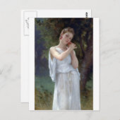 Carte Postale Bouguereau Les oreilles Jeune femme (Devant / Derrière)