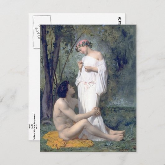 Carte Postale Bouguereau-L'Idylle (Devant / Derrière)
