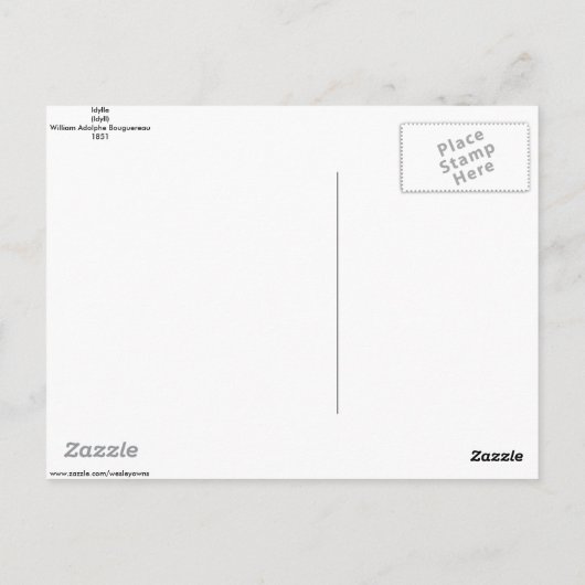 Carte Postale Bouguereau-L'Idylle (Dos)