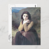 Carte Postale Bouguereau - Mignon Pensive (Devant / Derrière)