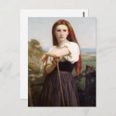 Carte postale Bouguereau Shepherdess (Devant / Derrière)