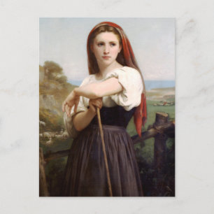 Carte postale Bouguereau Shepherdess