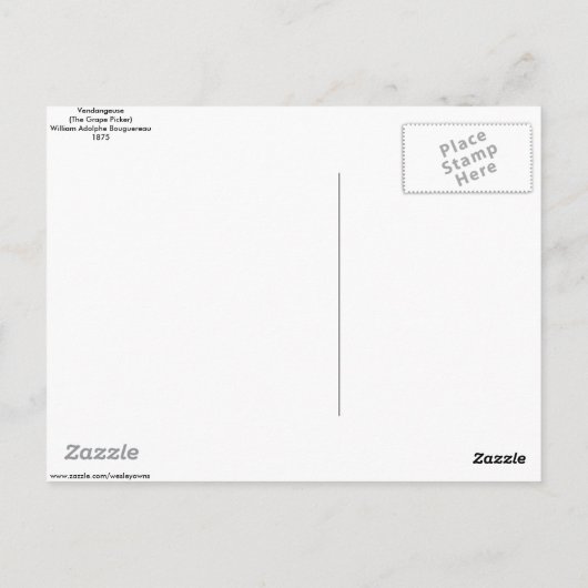 Carte Postale Bouguereau - Vdangeuse (Dos)