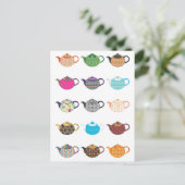 Carte Postale Bouilloires à thé multicolores (Debout devant)