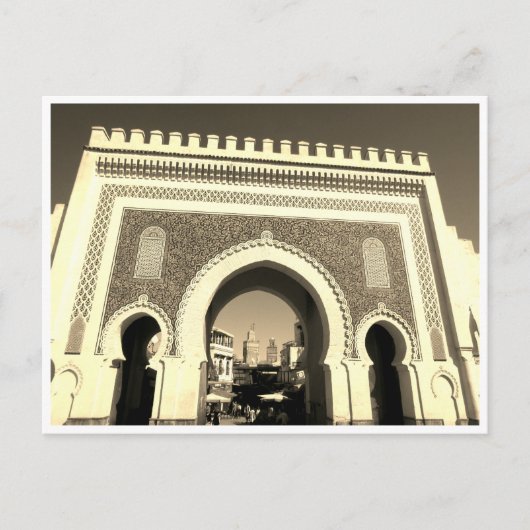 Carte Postale boujloud porte bleue (Devant)