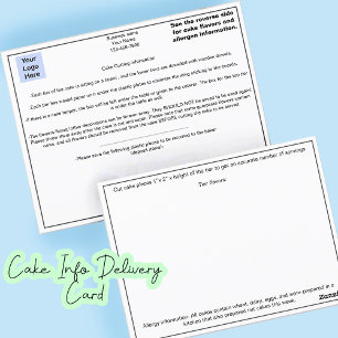 Carte Postale Boulangerie Business Cake Delivery Card pour le si