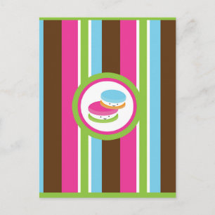 Carte Postale Boulangerie Colorée Cute Macarons Fun Striment Fly