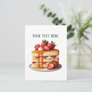 Carte Postale Boulangerie de gâteau à la fraise amusante personn