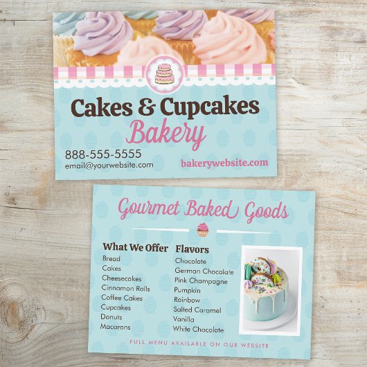 Carte Postale Boulangerie de gâteaux et cupcakes
