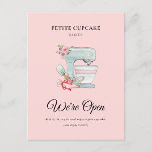 Carte Postale Boulangerie Mélangeur de gâteaux Nous sommes ouver