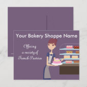 Carte Postale Boulangerie/pâtisserie 4 Design (Devant / Derrière)