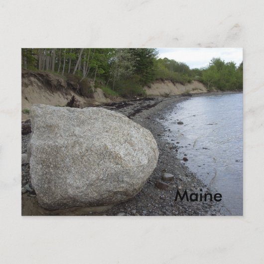Carte Postale Boulder à Marlboro Beach, Maine (Devant)