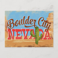 Boulder City Nevada Cartoon Vintage voyage du dése
