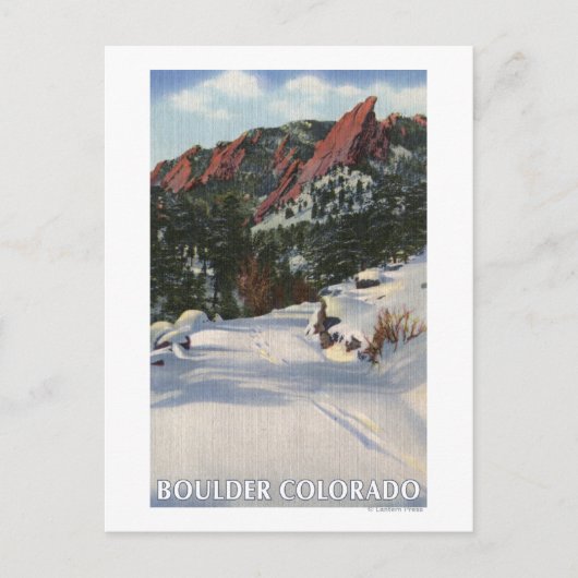 Carte Postale Boulder, Colorado - Flatirons en hiver (Devant)