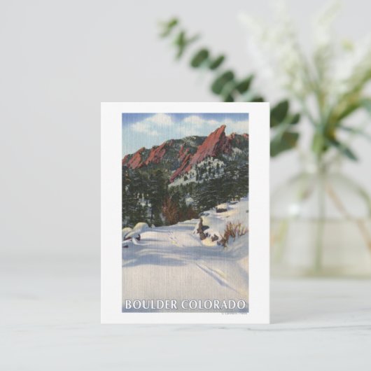 Carte Postale Boulder, Colorado - Flatirons en hiver (Debout devant)
