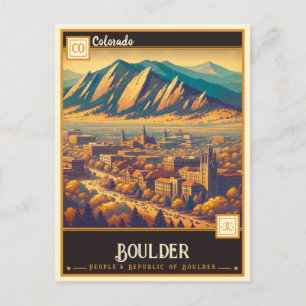 Carte Postale Boulder, Colorado VINTAGE