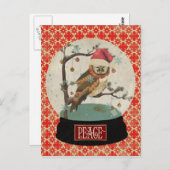 Carte postale boule à neige de Mums Owl (Devant / Derrière)